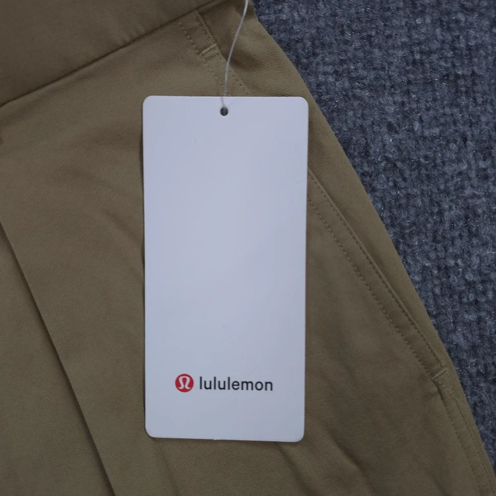 Lululemon Pants Womens 12 Beige Pleat-Front High-Rise Trouser Wide Leg Office